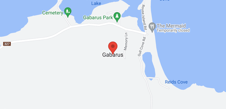 map of Gabarus Highway 327 Highway